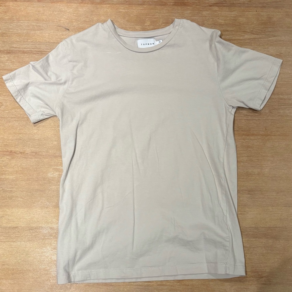 Topman Tan Short Sleeve Tee Classic Crew Neck